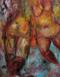 Zwei Leiber, 2004, oil/canvas, 120x100cm